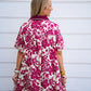 Burgundy Cream Floral Dress