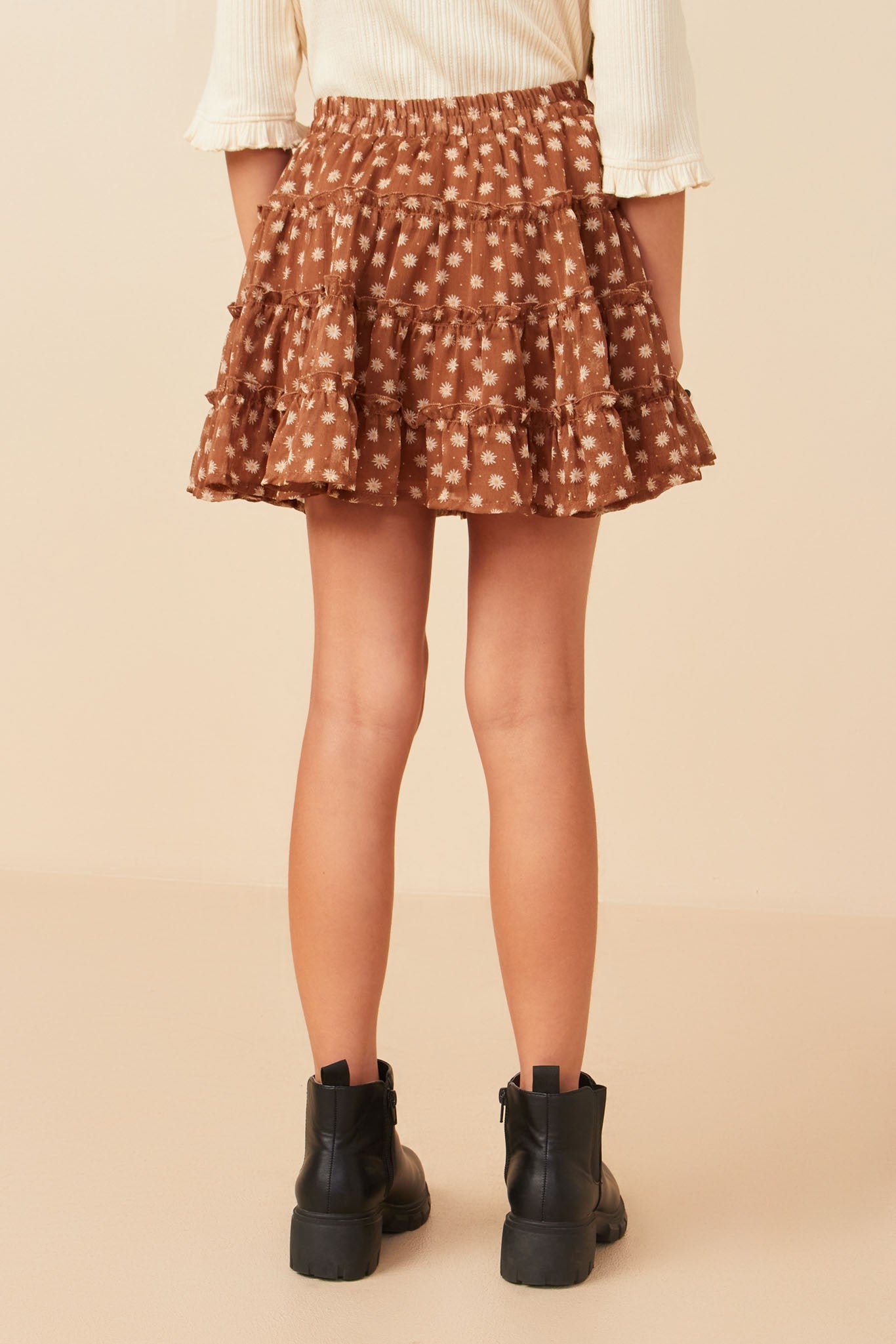 Brown Ditsy Floral Skirt
