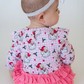 Pink Dear Santa Flutter Bubble Romper