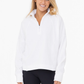Plush Half-Zip Fleece Pullover - White - Southern Belle Boutique