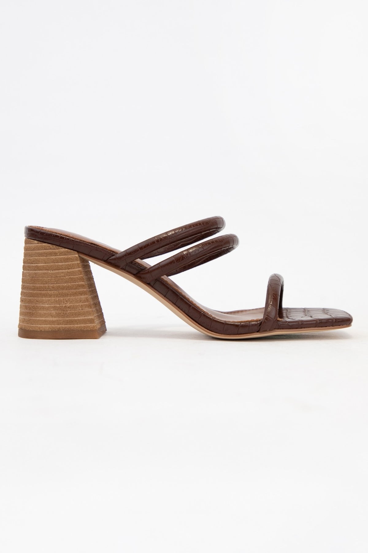 Heather Strap Heel - Chestnut Croc