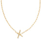 Pearl Initial X Short Pendant Necklace - Gold - Southern Belle Boutique