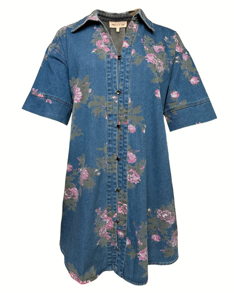 Denim Floral Dress