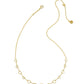 Haisley Heart Strand Necklace - Gold White Crystal