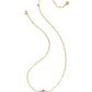 Abbie Medallion Short Pendant Necklace Gold Hot Pink Mix - Southern Belle Boutique