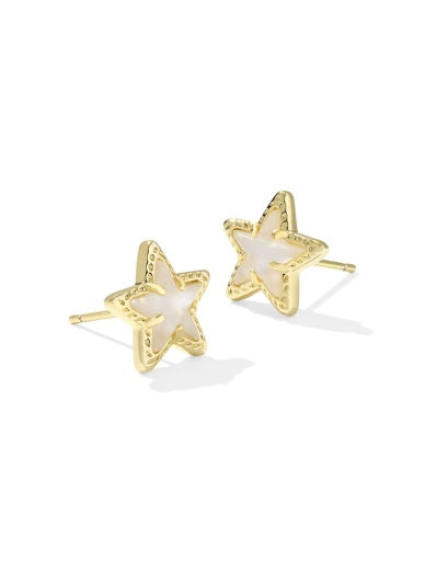 Cassidy Stud Earrings - Gold Ivory Mother Of Pearl