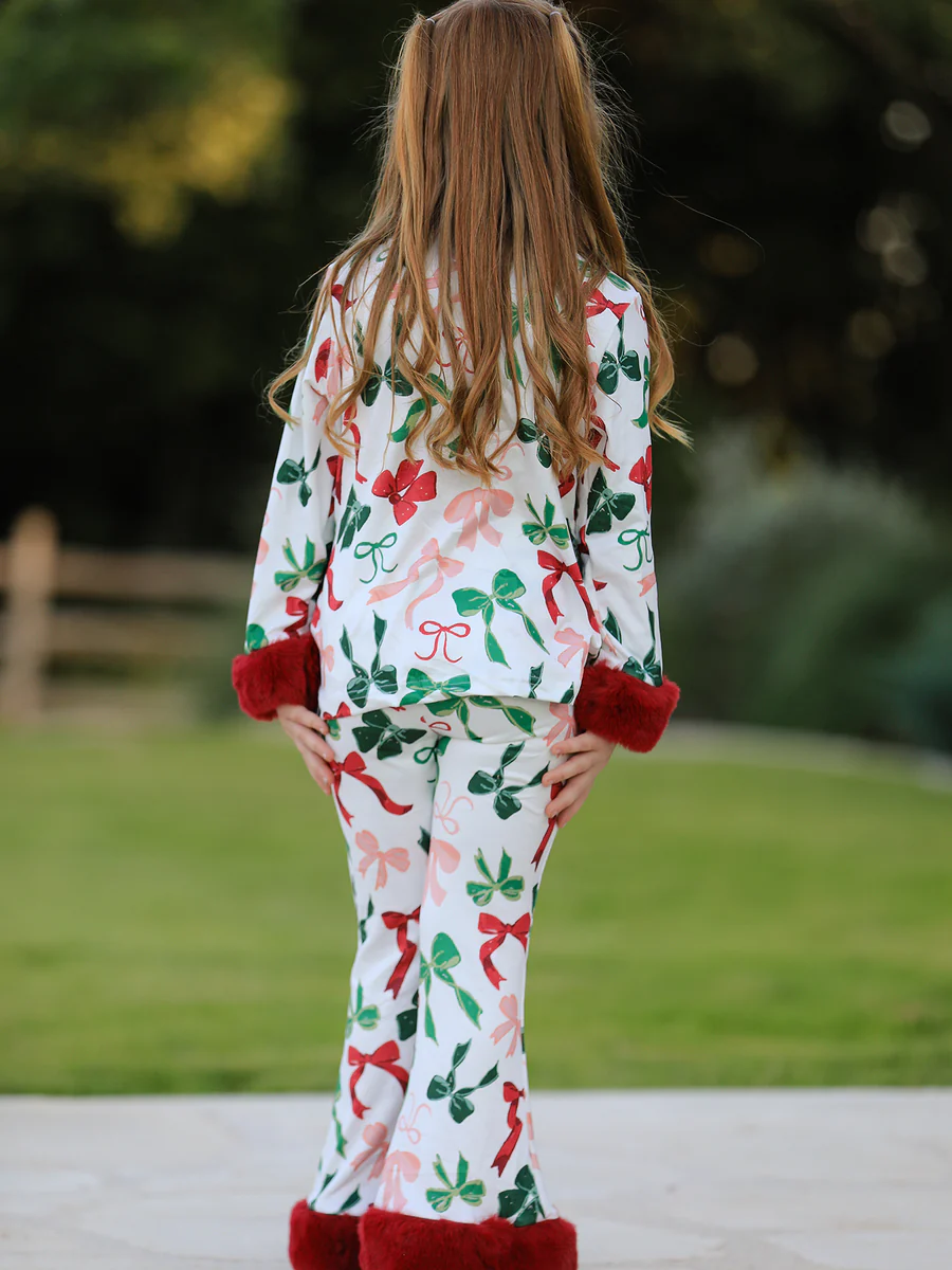 Holiday Bow Christmas Pajama Set