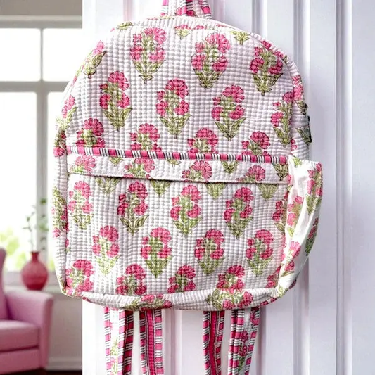 Cassie Pink Floral Pink Backpack - Southern Belle Boutique