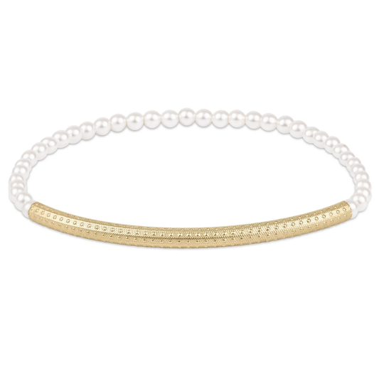 Bliss Bar Textured Pearl 3mm Bracelet - Southern Belle Boutique