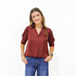 Wine Hi Lo Bubble Hem Blouse - Southern Belle Boutique
