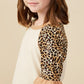 Girls Cheetah Sleeve Raglan Knit Top - Southern Belle Boutique