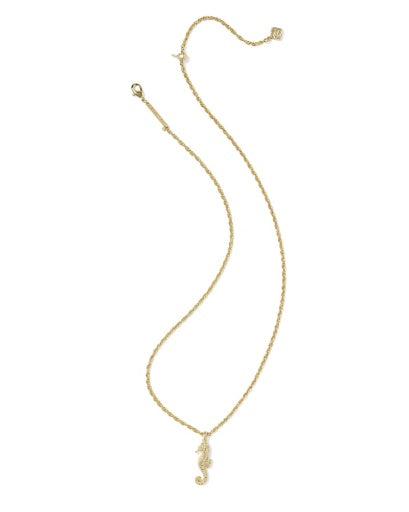 Seahorse Short Pendant Necklace - Gold - Southern Belle Boutique