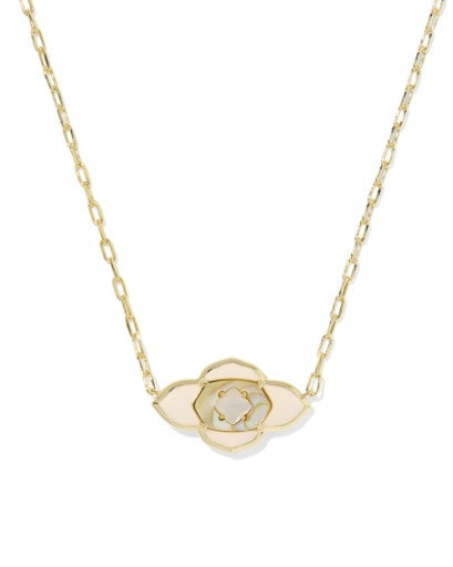 Abbie Medallion Short Pendant Necklace Gold Neutral Mix        4 of 56 - Southern Belle Boutique