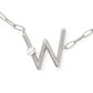 Pearl Initial W Short Pendant Necklace - Silver - Southern Belle Boutique
