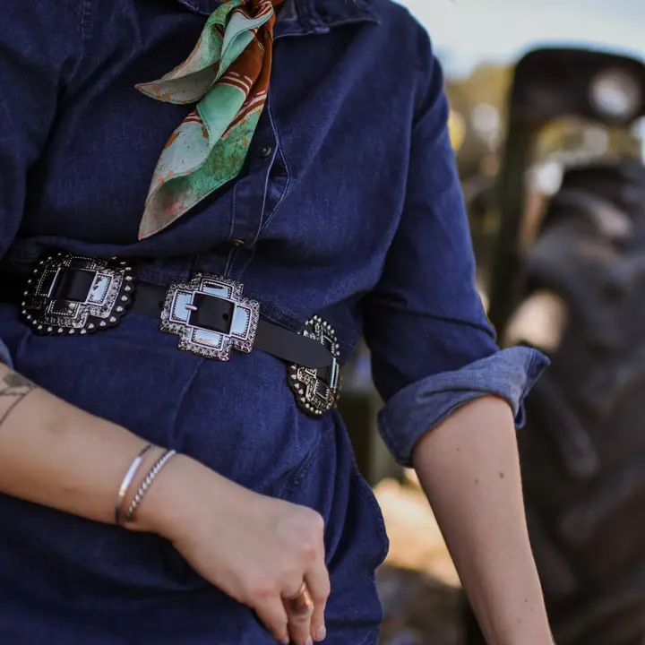 Rodeo Rose in Copper Wild Rag Western Silk Scarf - Southern Belle Boutique