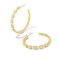 Lexi Hoop Earrings Gold White Crystal - Southern Belle Boutique