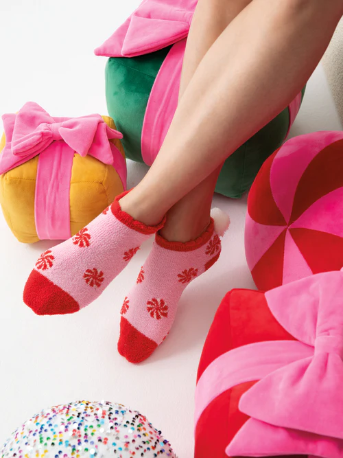 Peppermint Home Socks, Pink - Southern Belle Boutique