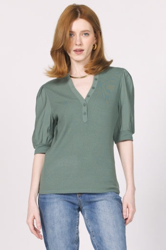 Tanner Top - Slate Green - Southern Belle Boutique