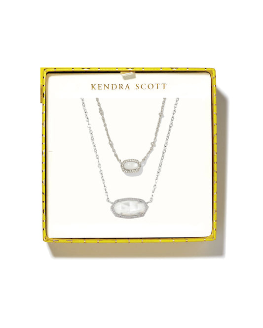Elisa Gift Set Of 2 - Silver Ivory Mother Of Pearl - Southern Belle Boutique