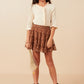 Brown Ditsy Floral Skirt