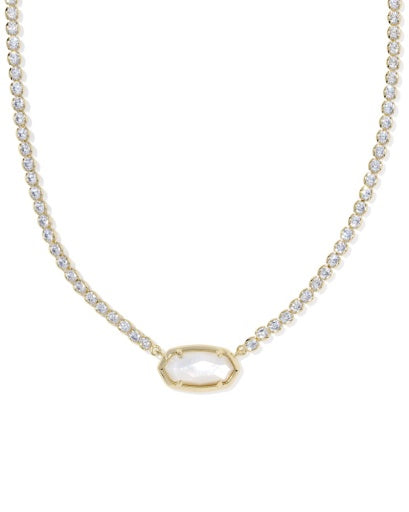 Elisa Tennis Necklace Gold Ivory Mother Of Pearl - Southern Belle Boutique