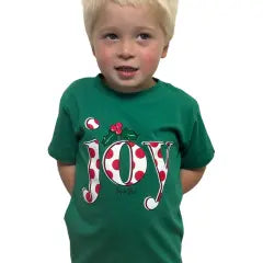 Kid Polka Dot Joy Green Short Sleeve - Southern Belle Boutique