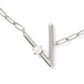 Pearl Initial V Short Pendant Necklace - Silver - Southern Belle Boutique