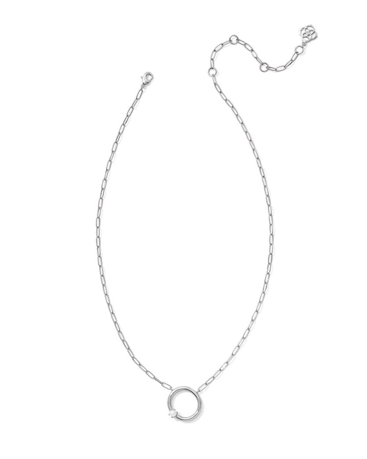 Pearl Initial O Short Pendant Necklace - Silver - Southern Belle Boutique