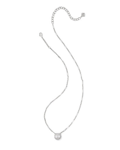 Bella Short Pendant Necklace Silver White Cz