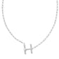 Pearl Initial H Short Pendant Necklace - Silver