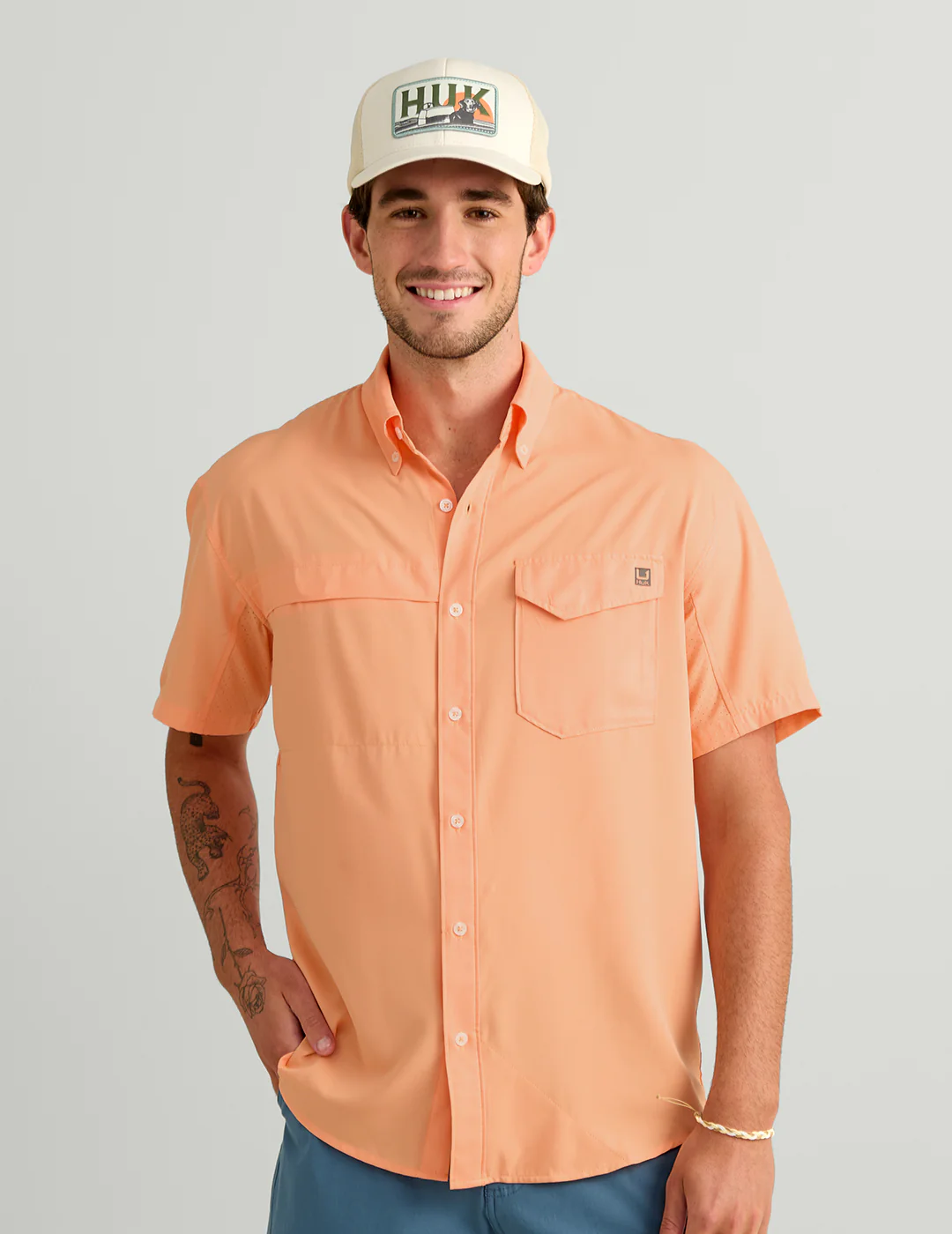 Tide Point Short Sleeve Button-Down - Coral Reef - Southern Belle Boutique