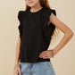 Black Ruffle Sleeve Tank