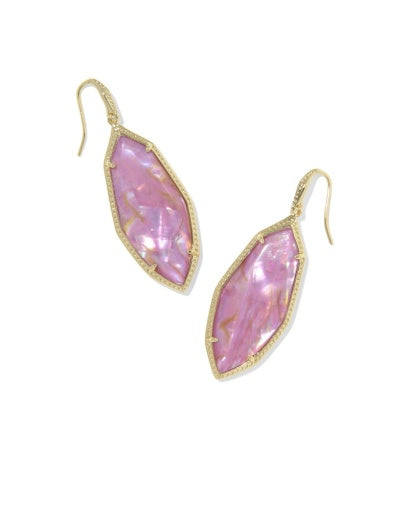 Ophelia Drop Earrings Gold Light Mauve Illusion - Southern Belle Boutique