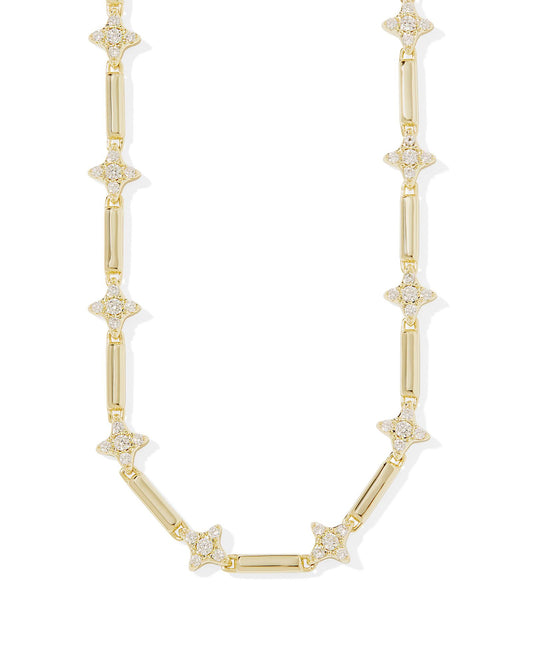 Holland Strand Necklace Gold White Crystal