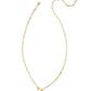 Pearl Letter A Short Pendant Necklace - Gold