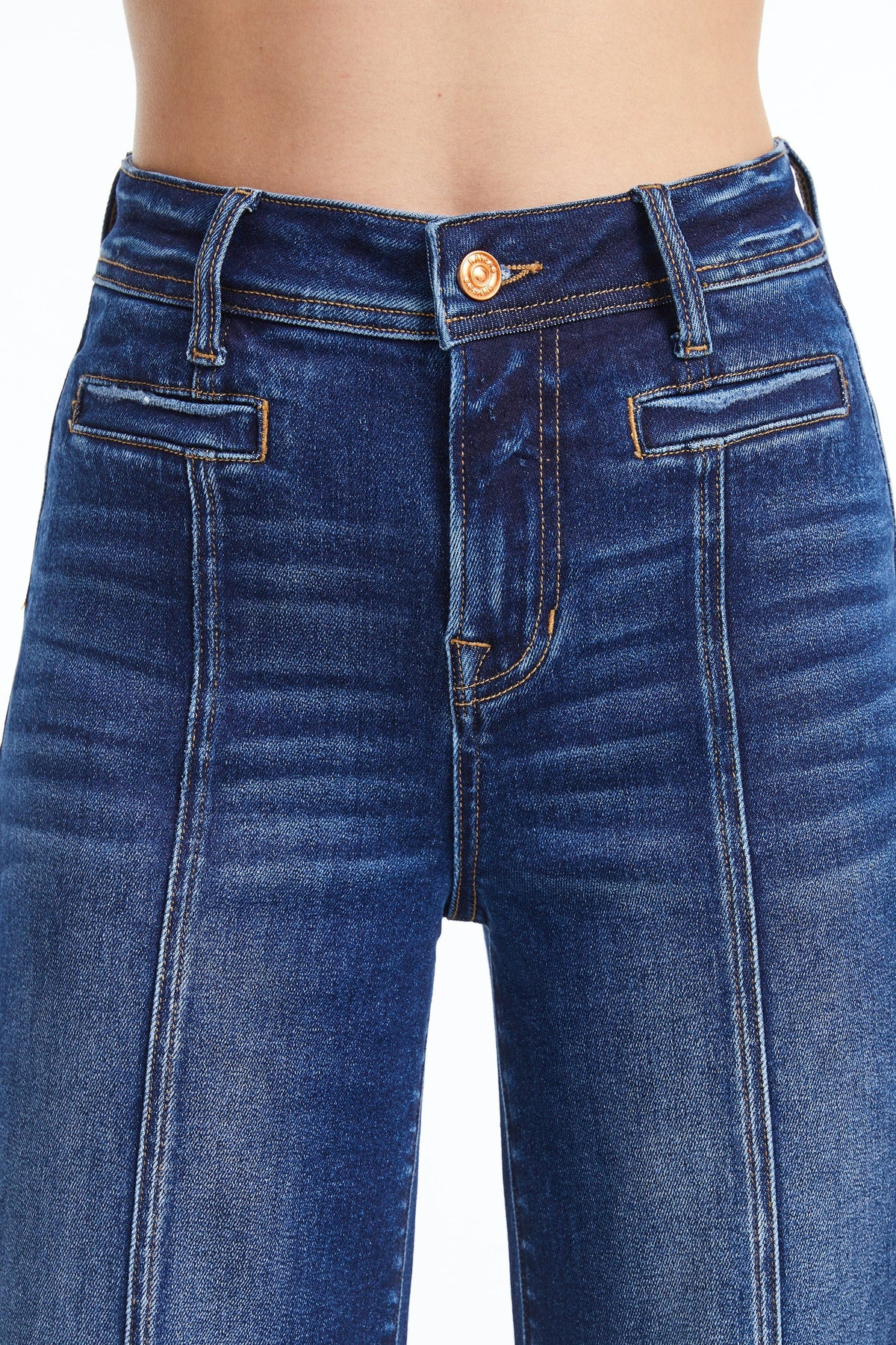 High Rise Wide Leg Jeans - Dark Blue