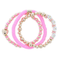 Pink Rubber Sequin Beaded with Xoxo Bracelet - Southern Belle Boutique