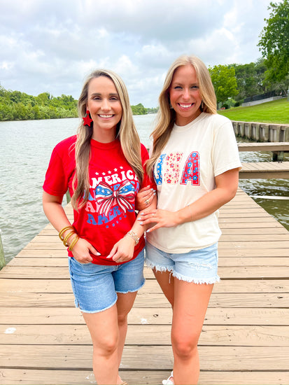 America America Red Tee - Southern Belle Boutique