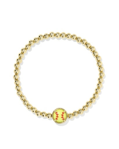 Softball Stretch Bracelet - Gold Chartreuse Magnesite - Southern Belle Boutique
