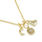 Arlene Charm Necklace Gold White Cz
