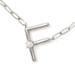 Pearl Letter F Short Pendant Necklace - Silver