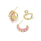 Jane Huggie Earrings - Gold Dark Pink Enamel - Southern Belle Boutique