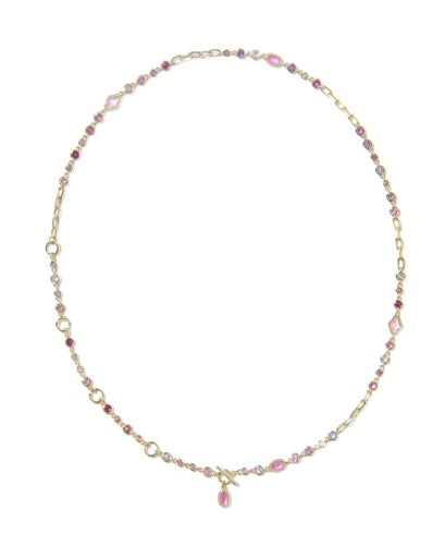 Mini Elisa Abbie Strand Necklace - Gold Pink Mix