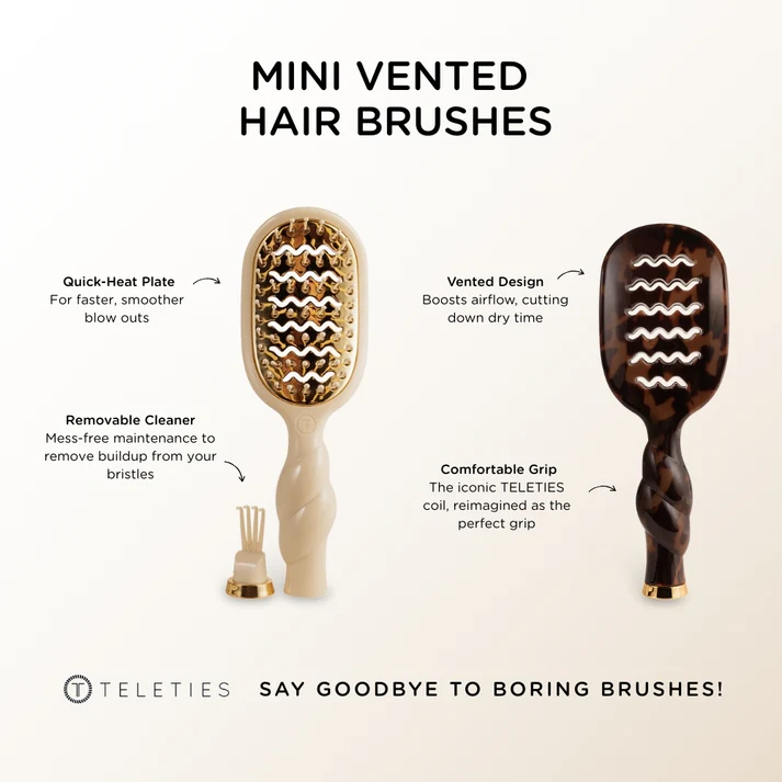 Mini Vented Hair Brush - Tan - Southern Belle Boutique