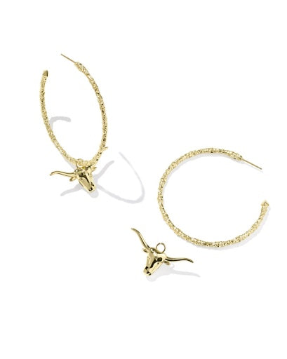 Longhorn Hoop Earrings - Gold