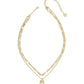 Daphne Bow Multi Strand Necklace Gold Iridescent Crystal Ivory Illusion - Southern Belle Boutique