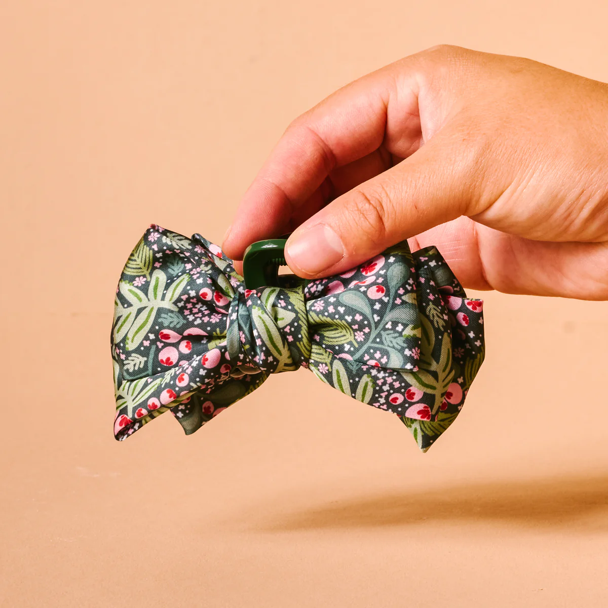 Jolly Sprig Mini Satin Bow Claw Clip - Southern Belle Boutique