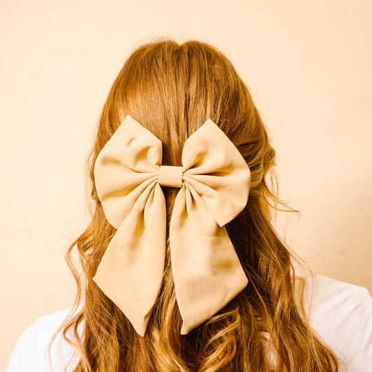 Classic Hair Bow - Tan
