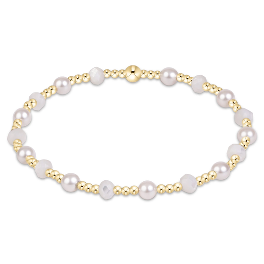 Sincerity Gemstone & Pearl 4mm Bracelet - Mother of Pearl - Southern Belle Boutique