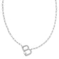 Pearl Letter B Short Pendant Necklace - Silver